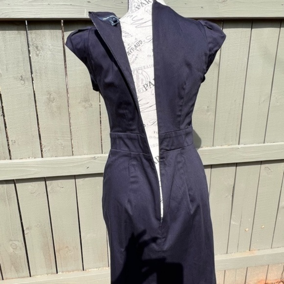 French Connection Mini Uniform Dress in Navy - Picture 9 of 15